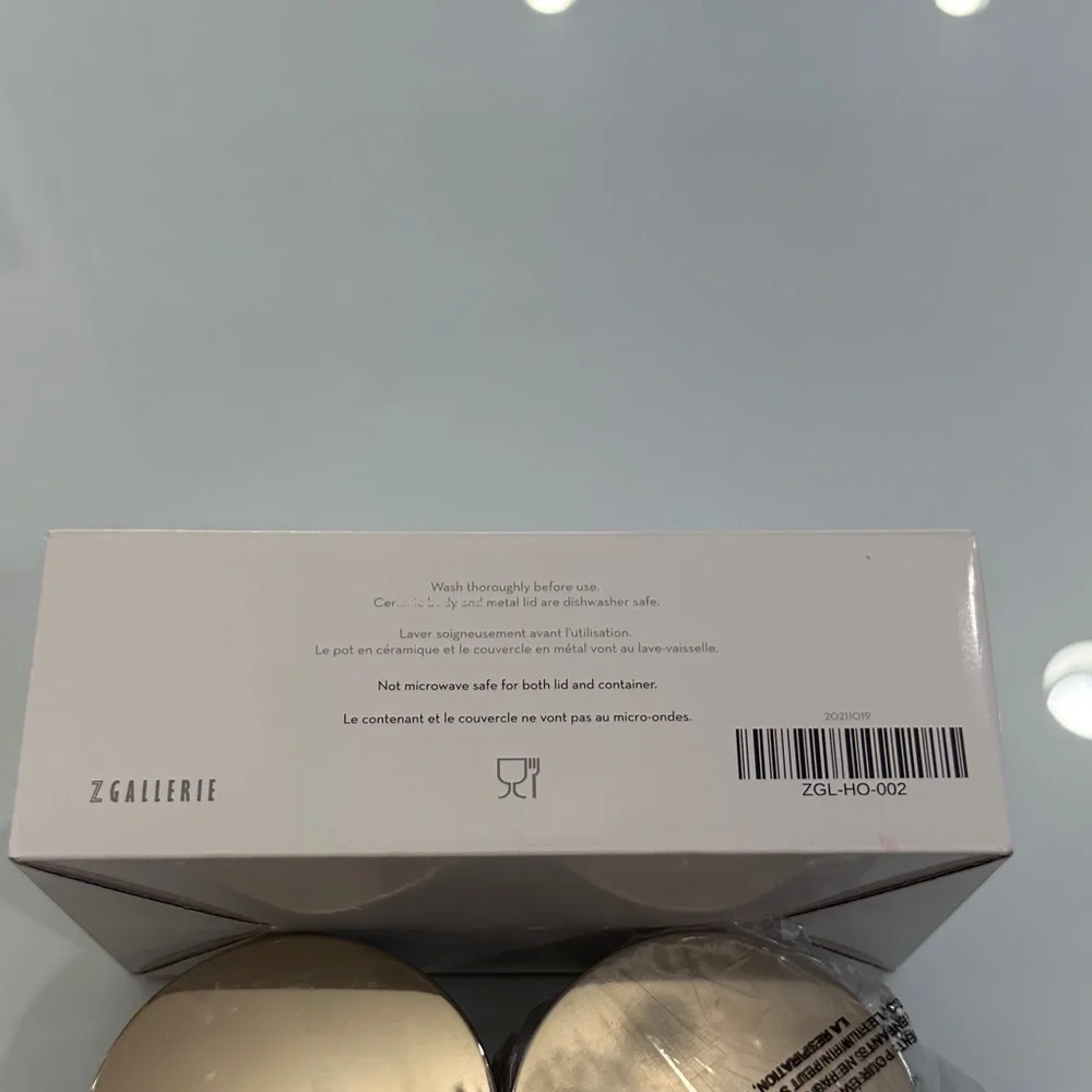 Z Gallerie Storage NWT Duo with Gold Lids